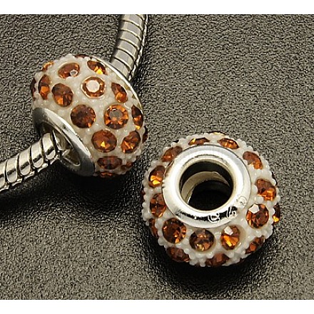 Glass Rhinestone European Beads MPDL-14D-7-1