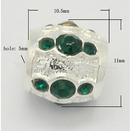 Alloy Rhinestone European Beads MPDL-H135-1-1