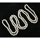 Glasperlenperlenketten, 3-lagige Halsketten, weiß, Halskette: ca. 58 Zoll lang, Perlen: ca. 8 mm Durchmesser