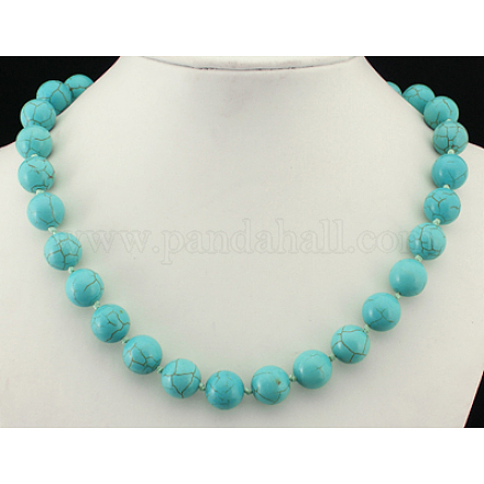 Howlite Jewelry Necklace with Alloy Findings N251-2-1