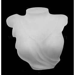 Plastic Necklace Display Bust, Frosted, White, Size: about 18cm wide, 20cm high