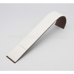Leather Necklace Displays, White, Size: about 215mm long, 35mm wide, 60mm high