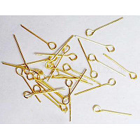 14k Gold Coded Eye Pins for Jewelry Making DYI Supplies, Eye Pins Findings  07x50mm, 15 Pcs per Order 