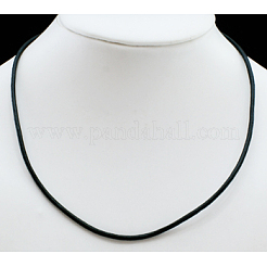 Кожа ожерелье шнура с латунной застежкой NFS102-1