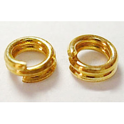 Iron Split Rings, Double Loops Jump Rings, Cadmium Free & Lead Free, Golden, 8mm in diameter, 1.6mm thick, about 7.2mm inner diameter, about 8600pcs/1000g