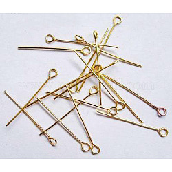 Nickel Free Iron Eye Pin, Golden, Size: about 0.7mm thick, 2.6cm long, hole: 2mm, about 11000pcs/1000g