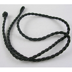 Silk Necklace Cord, Black, Wire: 3mm in diameter, 18 inch