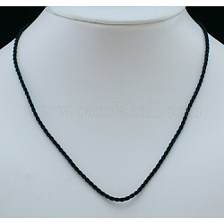 Seide bildende Halskette, Schwarz, ca. 2 mm breit, 17 Zoll lang