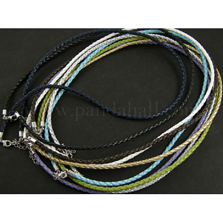 Cuerda del collar tejido con cierre de latón NFS054-1