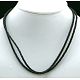 Braided Leather Necklace Cord with Stainless Steel Clasp NFS112-2-2