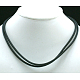 Leather Necklace Cord with Platinum Clasp NFS114-1-2