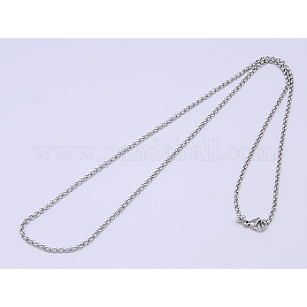 304 Stainless Steel Rolo Chain Necklaces NJEW-483L-17-1