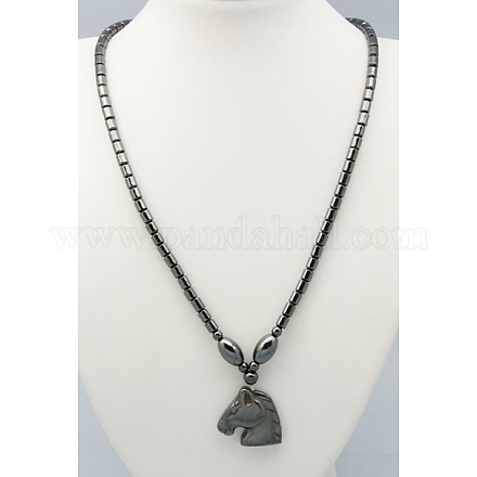 Magnetic Synthetic Hematite Necklaces NJEW-A262-52-1