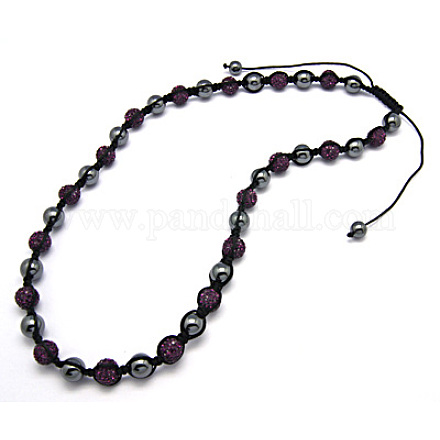 Fashion Polymer Clay Rhinestone Necklaces NJEW-Q172-5-1