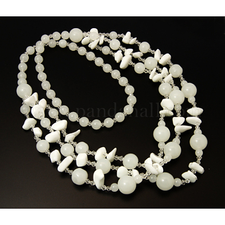 Fashion Gemstone Jewelry Tiered Necklaces NJEW-Q176-1-1