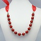 Verre collier de perles de perles NJEW-JN00120-2