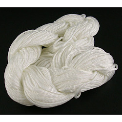 ナイロン糸  作るカスタム織りブレスレットのためのナイロン製のアクセサリーコード  ホワイト  1mm  28m /バッチ