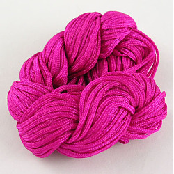 Hilo de nylon, Cordón de joyería de nailon para hacer pulseras tejidas personalizadas., de color rosa oscuro, 1mm, 28 m / lote