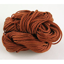 Nylon Thread, Nylon Jewelry Cord for Custom Woven Bracelets Making, Sienna, 1mm, 28m/batch