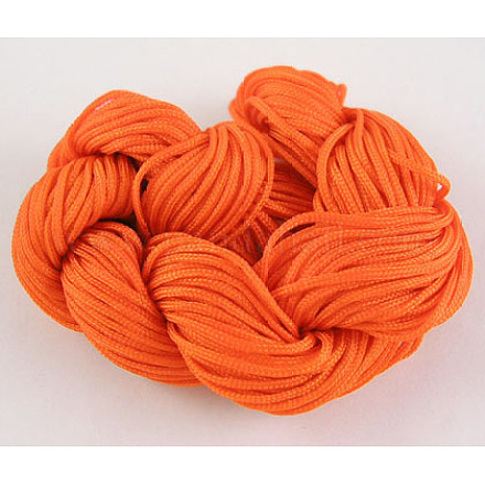 ナイロン糸  作るカスタム織りブレスレットのためのナイロン製のアクセサリーコード  オレンジ  1mm  28m /バッチ NT002-1