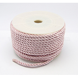 Cordón de poliéster, cuerda retorcida, rosa, 3mm, 20 yardas / rodillo