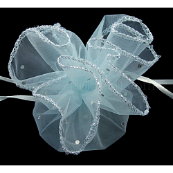 Organza Bags, with Sequins, Gift Bags, Light Blue, 26.2cm