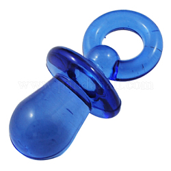 Transparent Acrylic Pendants, Dummy Pacifier Charms, Blue, about 31mm long, 15mm wide, hole: 5~7mm, about 235pcs/500g