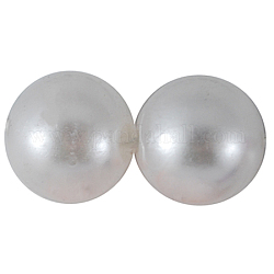 Perline acrilico perla imitato, tondo, neve, 12mm, Foro: 2 mm, circa 570pcs/500g