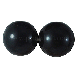 Imitated Pearl Acrylic Beads, Round, Black, 14mm, Hole: 2mm, about 370pcs/500g