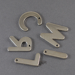 Plating Acrylic Pendants, letters, Nickel, 25x6~25x2mm, Hole: 2mm