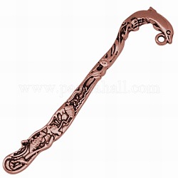 Zinc Alloy Bookmarks, Dolphin, Cadmium Free & Nickel Free & Lead Free, Red Copper, 83x20x4mm, Hole: 2.5mm