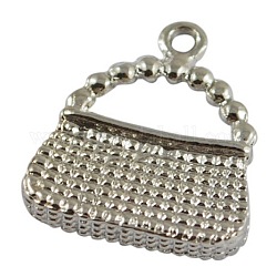 Alloy Pendants, Handbag, Cadmium Free & Nickel Free & Lead Free, Antique Silver, 15x16mm, Hole: 2mm