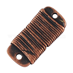 Alloy Links connectors, Cadmium Free & Nickel Free & Lead Free, Rectangle, Red Copper, 15x7x2mm, Hole: 1mm