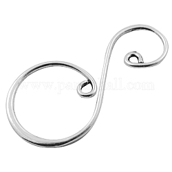 Alloy Findings, Pendant Links, Lead Free and Cadmium Free and Nickel Free, Twist, Antique Silver, about 37mm long, 21mm wide, 1mm thick