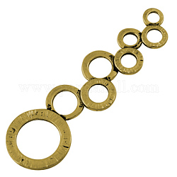 Alloy Pendants, Ring, Antique Golden, Lead Free and Cadmium Free and Nickel Free, 38.5x11.5x1mm
