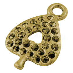 Сплавочные сеттинги для кулона (стразы), тибетский стиль, сердце, без кадмия и без свинца, античное золото , 21x14x2 мм, отверстие : 2.5 мм
