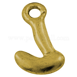 Constatazione lega di ciondoli gancio,  piombo e cadmio libero, oro antico, 21x11x2.5mm, Foro: 2.5 mm