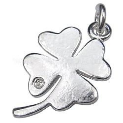 Alloy Pendants, Cadmium Free & Lead Free, Flower, Silver Color Plated, Size: about 32mm long, 17.5mm wide, 2mm thick, hole: 4mm