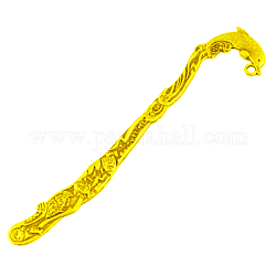 Zinc Alloy Bookmarks, Lead Free and Cadmium Free, Golden Color, Size: about 124mm long, 28mm wide, 3mm thick, hole: 2mm