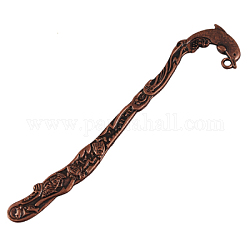 Zinc Alloy Bookmarks, Lead Free, Cadmium Free and Nickel Free, Red Copper Color, Size: about 124mm long, 28mm wide, 3mm thick, hole: 2mm
