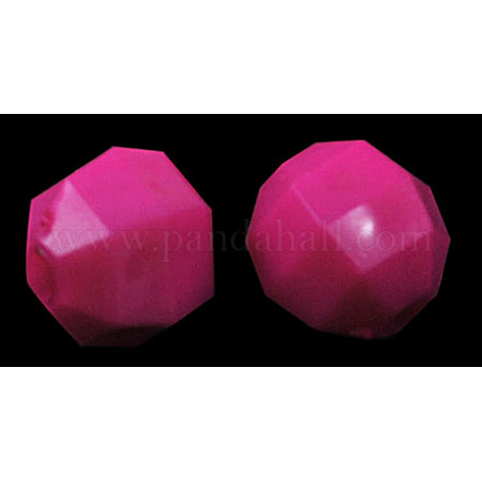 Faceted Oval Opaque Acrylic Beads PAB3044Y-6-1