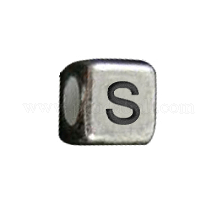 Acrylic Letter Beads PACR-Q002-S-1