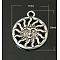 Alloy Pendants, Cadmium Free & Lead Free, Sun, Antique Silver, 20x17x2.5mm, Hole: 2mm