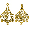 Alloy Chandelier Components, Lead Free and Cadmium Free, teardrop, Antique Golden Color, about 42mm long, 27mm wide, 3mm thick, hole: 2mm