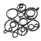 Alloy Chandelier Components, Flower, Cadmium Free & Nickel Free & Lead Free, Antique Silver, 34x27x2mm, Hole: 1.5mm
