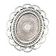 Oval Alloy Cabochon Settings PALLOY-A15632-AS-NF-1