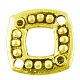 正方形の合金コネクタ·ラインストーンのセッティング  鉛フリー及びカドミウムフリー  アンティーク黄金  11.5x2mm  穴：1.5mm PALLOY-EA464Y-AG-1