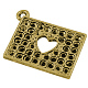 Alliage rectangle supports pendentif en strass PALLOY-EBB011Y-AG-1