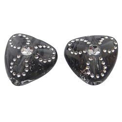 Plating Acrylic Beads, Metal Enlaced, Triangle, Black, 9x9mm, Hole: 1mm, about 2700pcs/500g