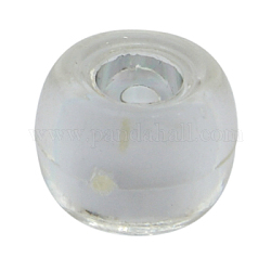 Perline europeo acrilico, perline con foro grande, barile, chiaro, 6.5x9mm, Foro: 4 mm, circa 1700pcs/500g